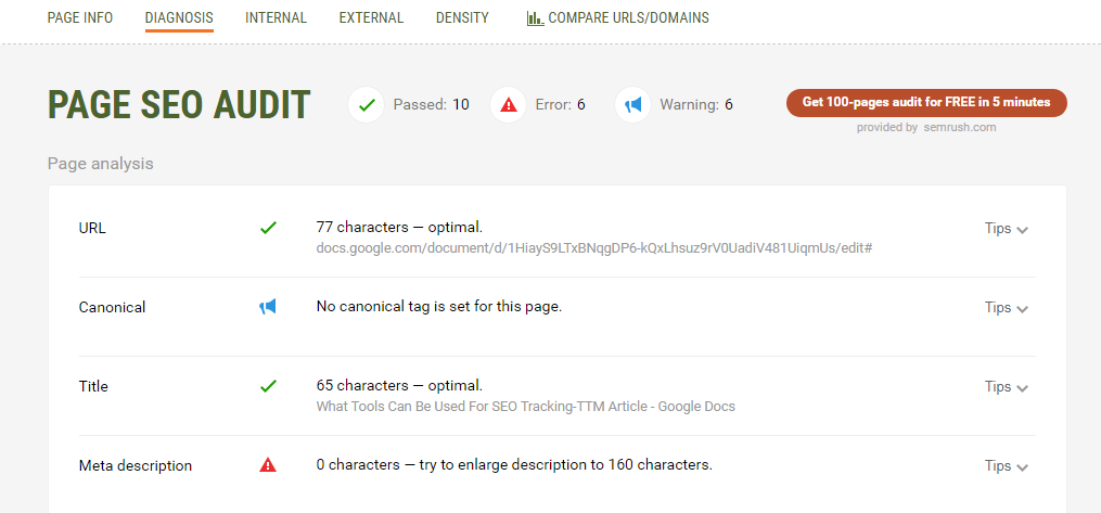 seo audit tool